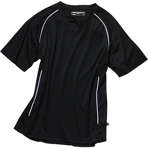 Team Shirt , James Nicholson, schwarz/weiss, 100% Polyester, S, , Bild 1
