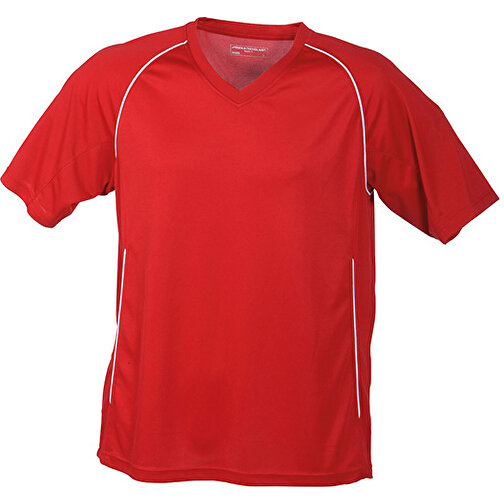 Team Shirt , James Nicholson, rot/weiss, 100% Polyester, XXL, , Bild 1
