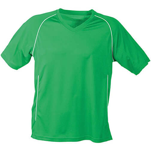 Team Shirt Junior , James Nicholson, grün/weiß, 100% Polyester, M (122/128), , Bild 1