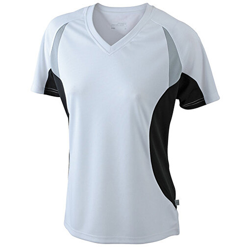 Ladies’ Running-T , James Nicholson, weiß/schwarz, 100% Polyester, M, , Bild 1