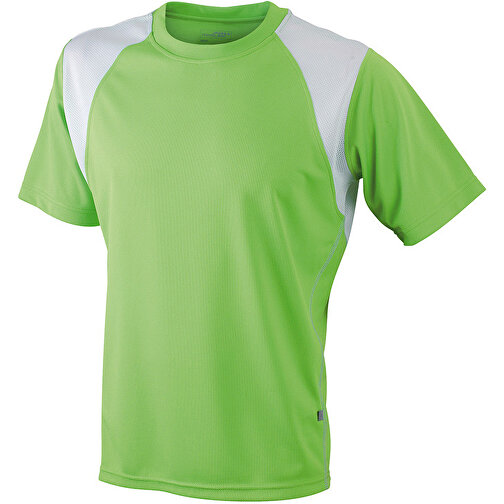 Men’s Running-T , James Nicholson, lime-grün/weiß, 100% Polyester, XL, , Bild 1