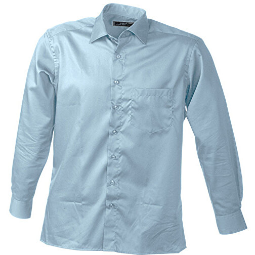 Men’s Business Shirt Long-Sleeved , James Nicholson, light-blau, 100% Baumwolle, L, , Bild 1