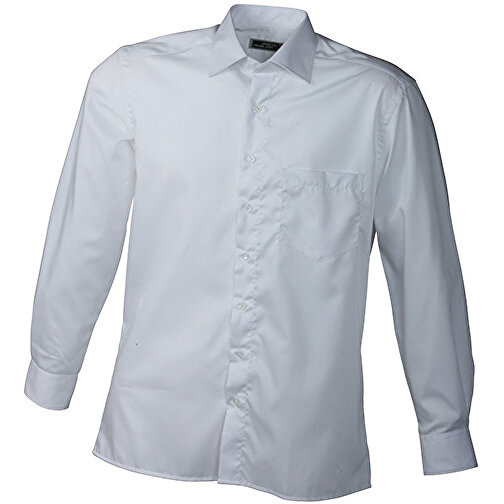 Men’s Business Shirt Long-Sleeved , James Nicholson, weiß, 100% Baumwolle, M, , Bild 1