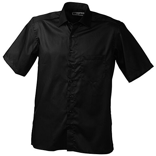 Men’s Business Shirt Short-Sleeved , James Nicholson, schwarz, 100% Baumwolle, L, , Bild 1