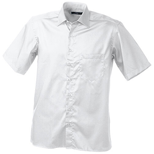 Men’s Business Shirt Short-Sleeved , James Nicholson, weiß, 100% Baumwolle, L, , Bild 1