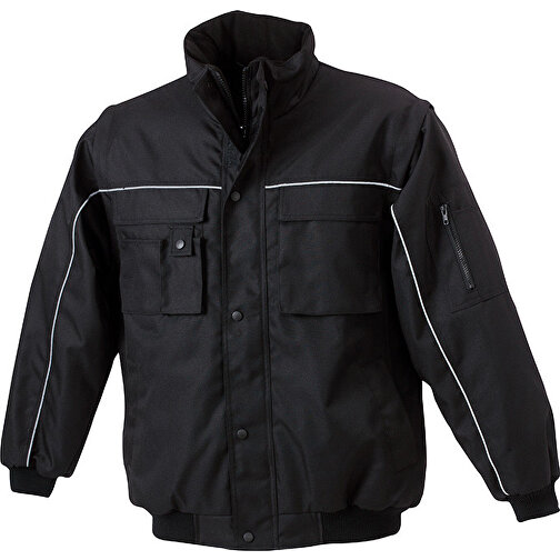 Workwear Jacket , James Nicholson, schwarz/schwarz, 100% Polyester, M, , Bild 1