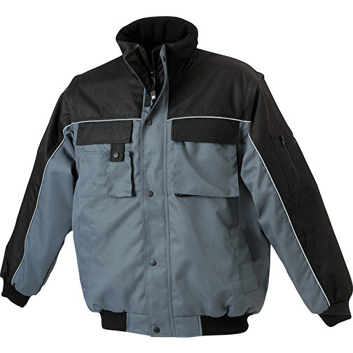 Workwear Jacket , James Nicholson, carbon/schwarz, 100% Polyester, XL, , Bild 1