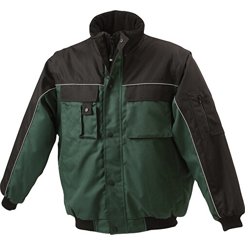 Workwear Jacket , James Nicholson, dark-grün/schwarz, 100% Polyester, L, , Bild 1