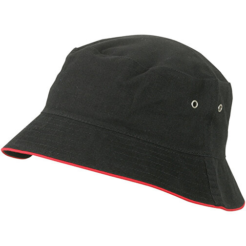 Fisherman Piping Hat For Kids , Myrtle Beach, schwarz/rot, 100% Baumwolle, one size, , Bild 1