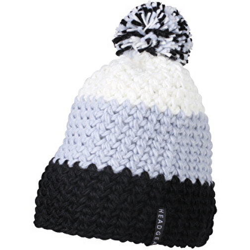 Crocheted Cap With Pompon , Myrtle Beach, schwarz/silver/weiß, 100% Polyacryl, one size, , Bild 1