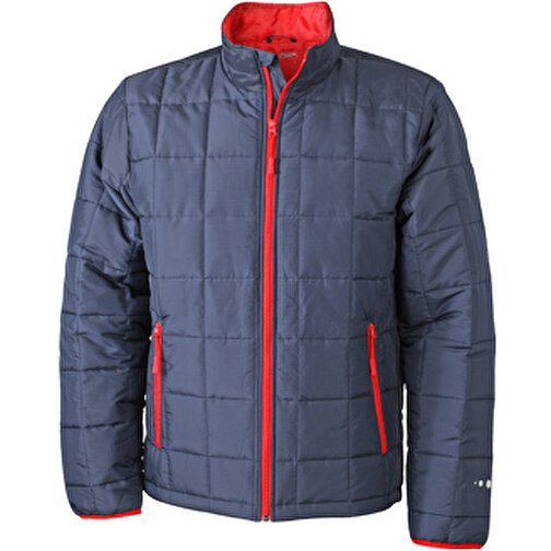 Men’s Padded Light Weight Jacket , James Nicholson, navy/rot, 100% Polyester, S, , Bild 1