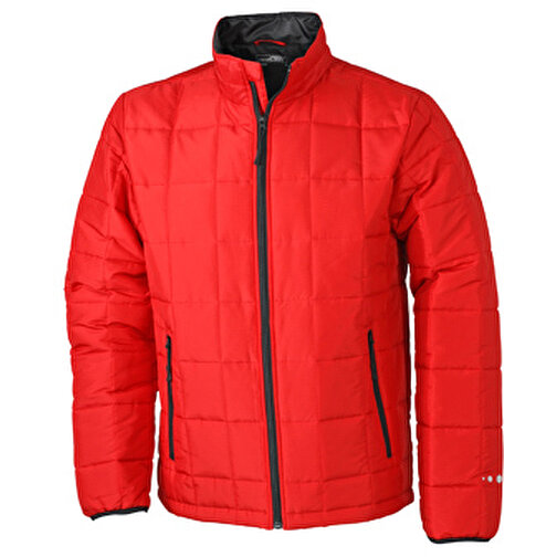 Men’s Padded Light Weight Jacket , James Nicholson, rot/schwarz, 100% Polyester, XL, , Bild 1