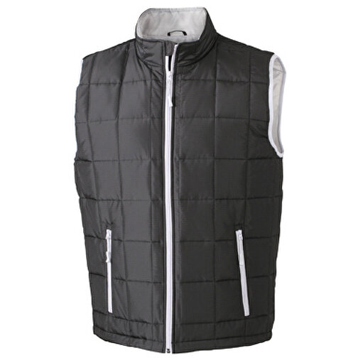 Men’s Padded Light Weight Vest , James Nicholson, schwarz/silver, 100% Polyester, M, , Bild 1