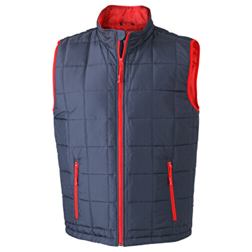 Men’s Padded Light Weight Vest , James Nicholson, navy/rot, 100% Polyester, 3XL, , Bild 1
