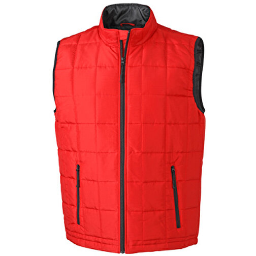 Men’s Padded Light Weight Vest , James Nicholson, rot/schwarz, 100% Polyester, M, , Bild 1