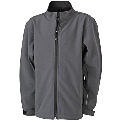 Softshell Jacket Junior , James Nicholson, carbon, 95% Polyester, 5% Elasthan, M (122/128), , Bild 1