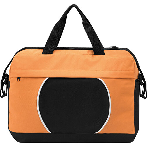 Dokumententasche PI , orange, schwarz, 600D Polyester, 38,00cm x 9,50cm x 28,00cm (Länge x Höhe x Breite), Bild 2