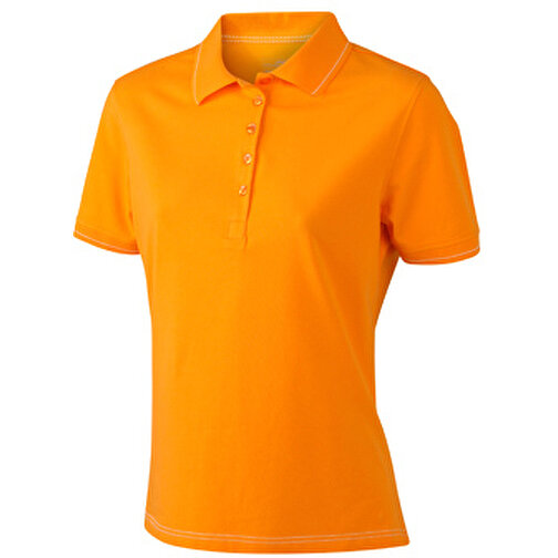 Ladies’ Elastic Polo , James Nicholson, orange/weiß, 95% Baumwolle, 5% Elasthan, S, , Bild 1