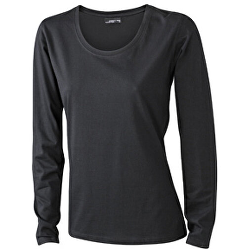 Ladies’ Shirt Long-Sleeved Medium , James Nicholson, schwarz, 100% Baumwolle, ringgesponnen, XXL, , Bild 1