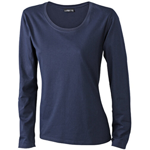 Ladies’ Shirt Long-Sleeved Medium , James Nicholson, navy, 100% Baumwolle, ringgesponnen, XL, , Bild 1