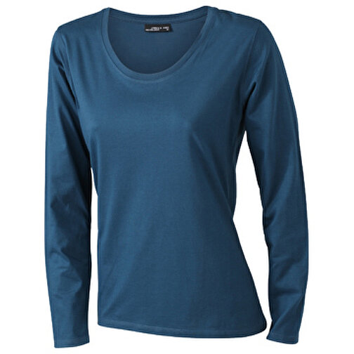 Ladies’ Shirt Long-Sleeved Medium , James Nicholson, petrol, 100% Baumwolle, ringgesponnen, M, , Bild 1