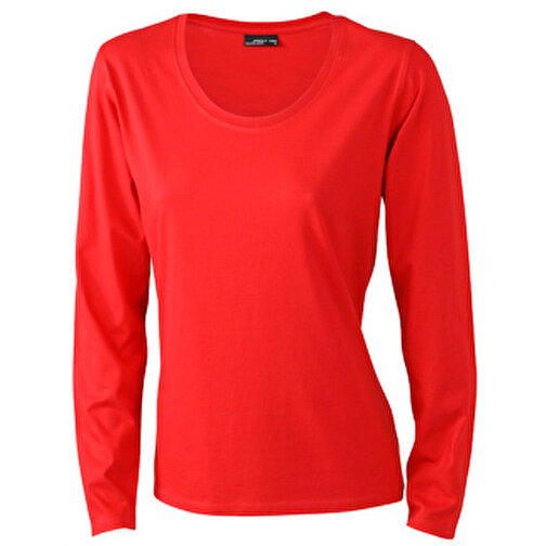 Ladies’ Shirt Long-Sleeved Medium , James Nicholson, rot, 100% Baumwolle, ringgesponnen, 3XL, , Bild 1
