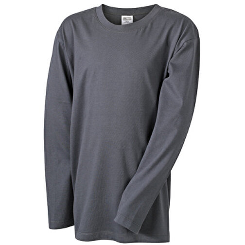 Junior Shirt Long-Sleeved Medium , James Nicholson, graphite, 100% Baumwolle, ringgesponnen, XXL (158/164), , Bild 1