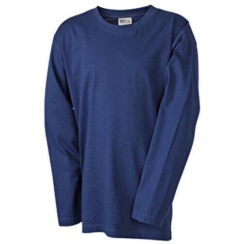 Junior Shirt Long-Sleeved Medium , James Nicholson, navy, 100% Baumwolle, ringgesponnen, XL (146/152), , Bild 1