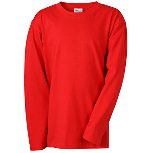 Junior Shirt Long-Sleeved Medium , James Nicholson, rot, 100% Baumwolle, ringgesponnen, S (110/116), , Bild 1