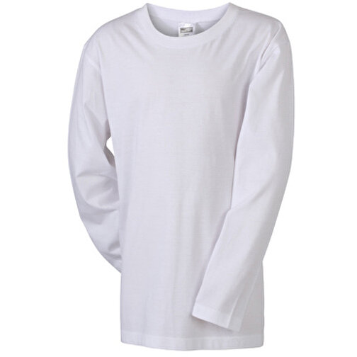 Junior Shirt Long-Sleeved Medium , James Nicholson, weiß, 100% Baumwolle, ringgesponnen, XS (98/104), , Bild 1