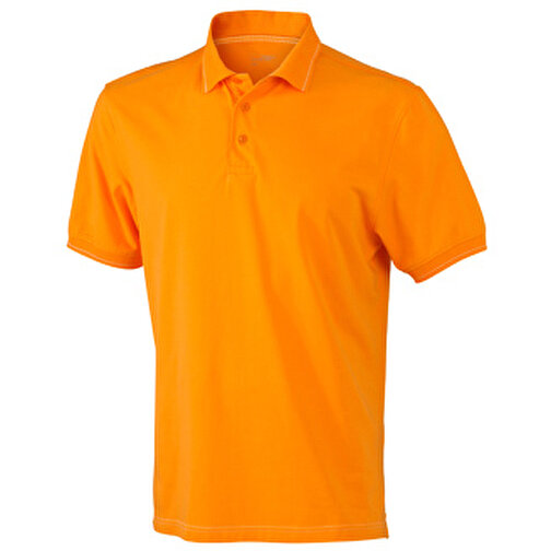 Men’s Elastic Polo , James Nicholson, orange/weiss, 95% Baumwolle, 5% Elasthan, 3XL, , Bild 1