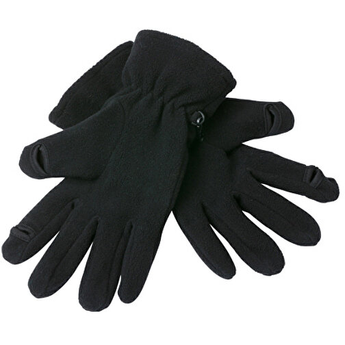 Touch-Screen Fleece Gloves , Myrtle Beach, schwarz, 100% Polyester, L/XL, , Bild 1