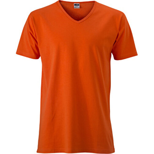 Men’s Slim Fit V-T , James Nicholson, dark-orange, 100% Baumwolle, gekämmt, ringgesponnen, XXL, , Bild 1