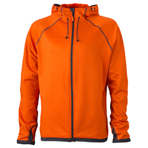 Men’s Hooded Fleece , James Nicholson, dark-orange/carbon, 92% Polyester, 8% Elasthan, S, , Bild 1