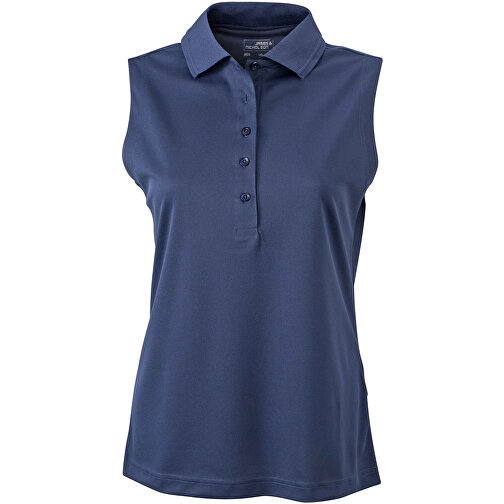 Ladies’ Active Polo Sleeveless , James Nicholson, navy, 100% Polyester, XL, , Bild 1