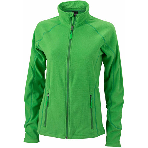 Ladies’ Structure Fleece Jacket , James Nicholson, grün/ dark-grün, 100% Polyester, M, , Bild 1