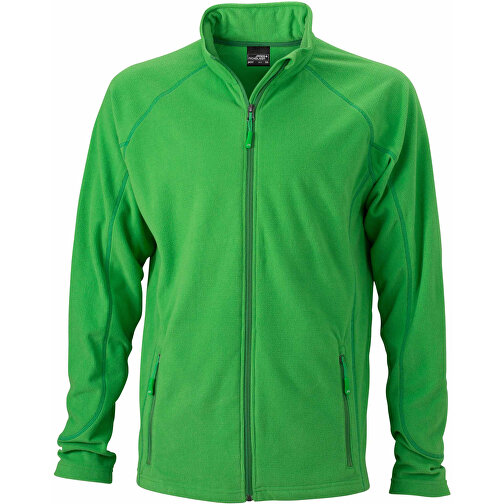 Men’s Structure Fleece Jacket , James Nicholson, grün/ dark-grün, 100% Polyester, S, , Bild 1