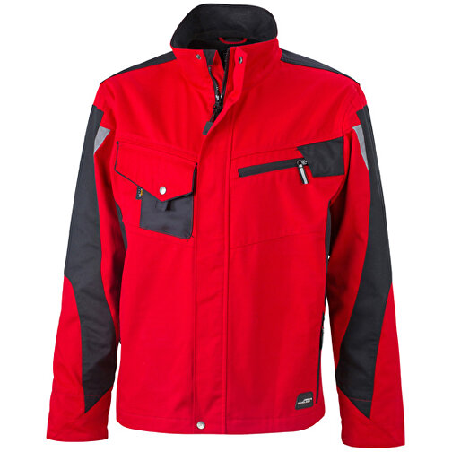 Workwear Jacket , James Nicholson, rot/schwarz, 100% Polyamid CORDURA ®, XL, , Bild 1