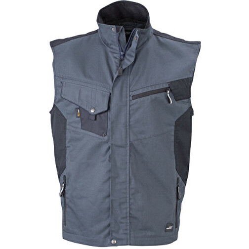 Workwear Vest , James Nicholson, carbon/schwarz, 100% Polyamid CORDURA ®, S, , Bild 1