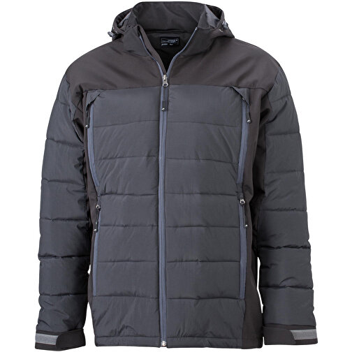 Men’s Outdoor Hybrid Jacket , James Nicholson, schwarz, 100% Polyester, M, , Bild 1