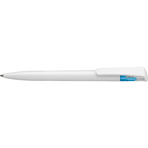Kugelschreiber All-Star SF , Ritter-Pen, karibik-blau/weiß, ABS-Kunststoff, 14,70cm (Länge), Bild 3