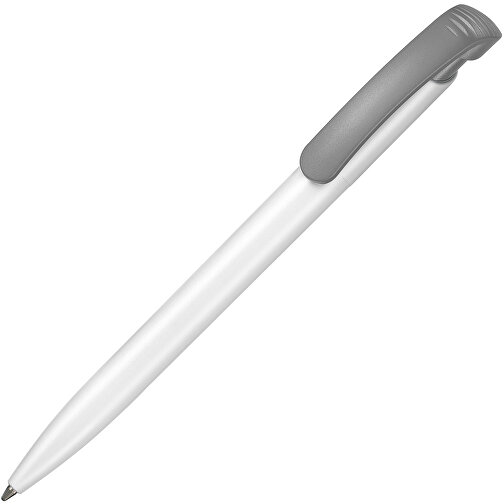 Kugelschreiber CLEAR , Ritter-Pen, steingrau/weiß, ABS-Kunststoff, 14,80cm (Länge), Bild 2