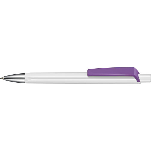 Kugelschreiber TRI-STAR , Ritter-Pen, violett/weiß, ABS-Kunststoff, 14,00cm (Länge), Bild 3