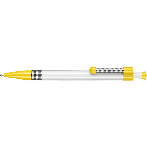 Kugelschreiber Spring SP , Ritter-Pen, zitronen-gelb/weiss, ABS-Kunststoff, 14,10cm (Länge), Bild 3