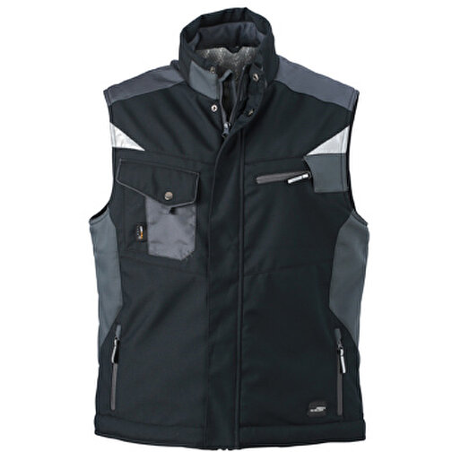 Craftsmen Softshell Vest , James Nicholson, schwarz/carbon, 100% Polyester, XXL, , Bild 1