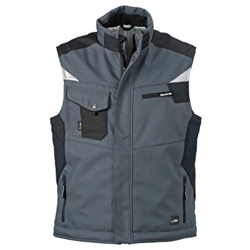 Craftsmen Softshell Vest , James Nicholson, carbon/schwarz, 100% Polyester, XL, , Bild 1