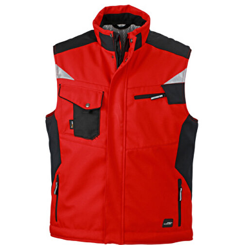 Craftsmen Softshell Vest , James Nicholson, rot/schwarz, 100% Polyester, 3XL, , Bild 1
