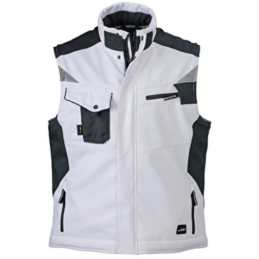 Craftsmen Softshell Vest , James Nicholson, weiß/carbon, 100% Polyester, M, , Bild 1