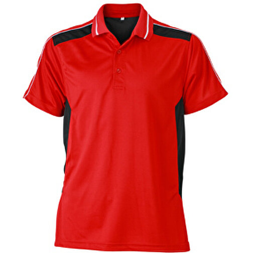 Craftsmen Poloshirt , James Nicholson, rot/schwarz, 100% Polyester, XXL, , Bild 1