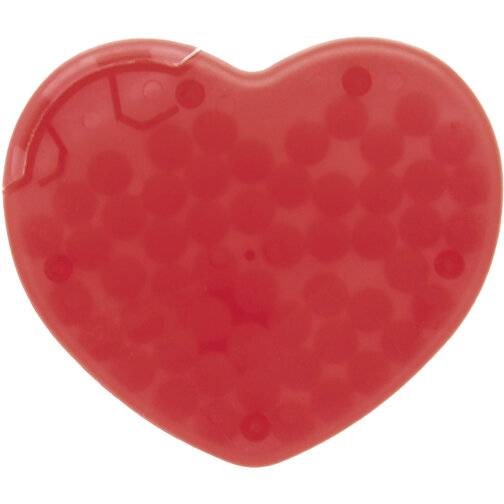 Pfefferminzdose Herz , gefrostet rot, PP & Minze, 7,20cm x 0,70cm x 6,50cm (Länge x Höhe x Breite), Bild 1